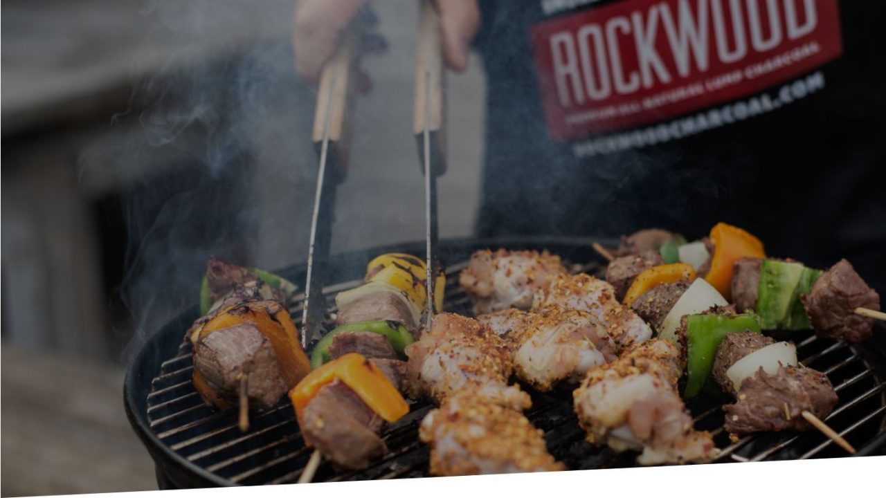 Grilling skewers over Rockwood charcoal highlights ecommerce branding challenges faced by manufacturers and retailers.