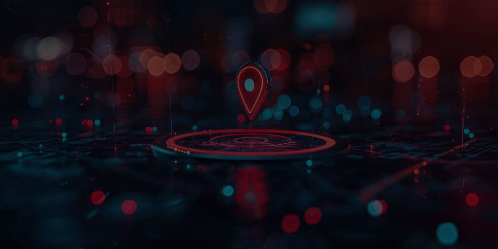 Digital location pin on a map interface, symbolizing precise, data-driven WordPress development solutions by Blayzer.