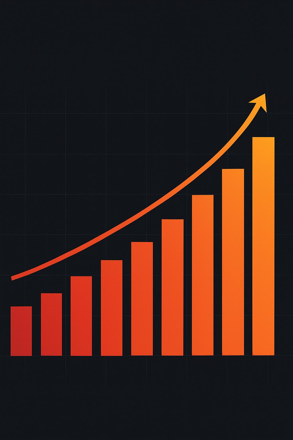 Abstract data visualization showing upward performance trends for paid advertising campaign results