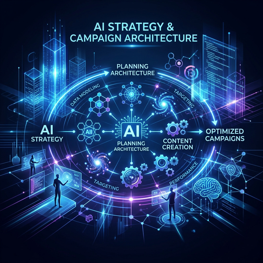 Campaign strategy and architecture planning for AI advertising