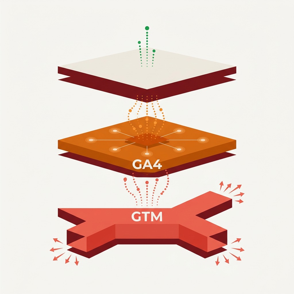 Tag management and tracking infrastructure diagram for digital analytics