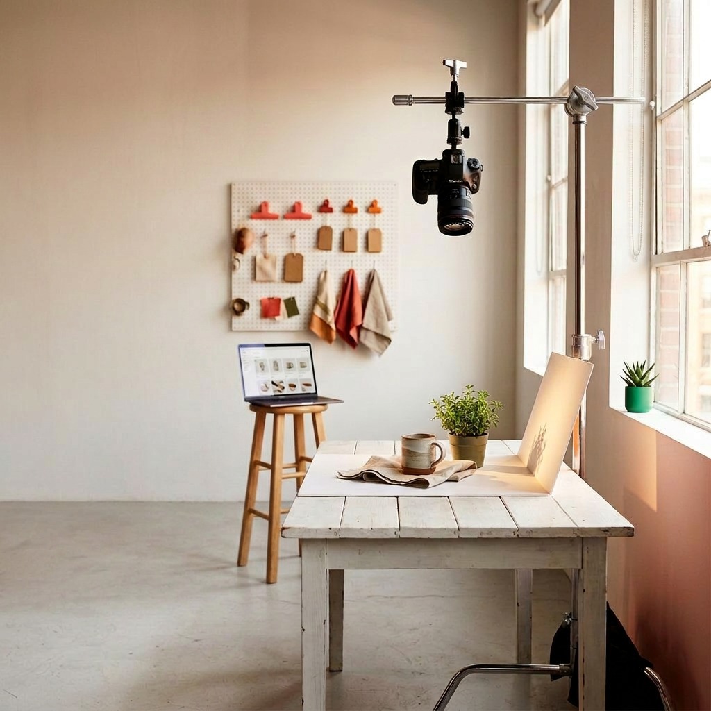 Ecommerce product content photography setup for online store content marketing