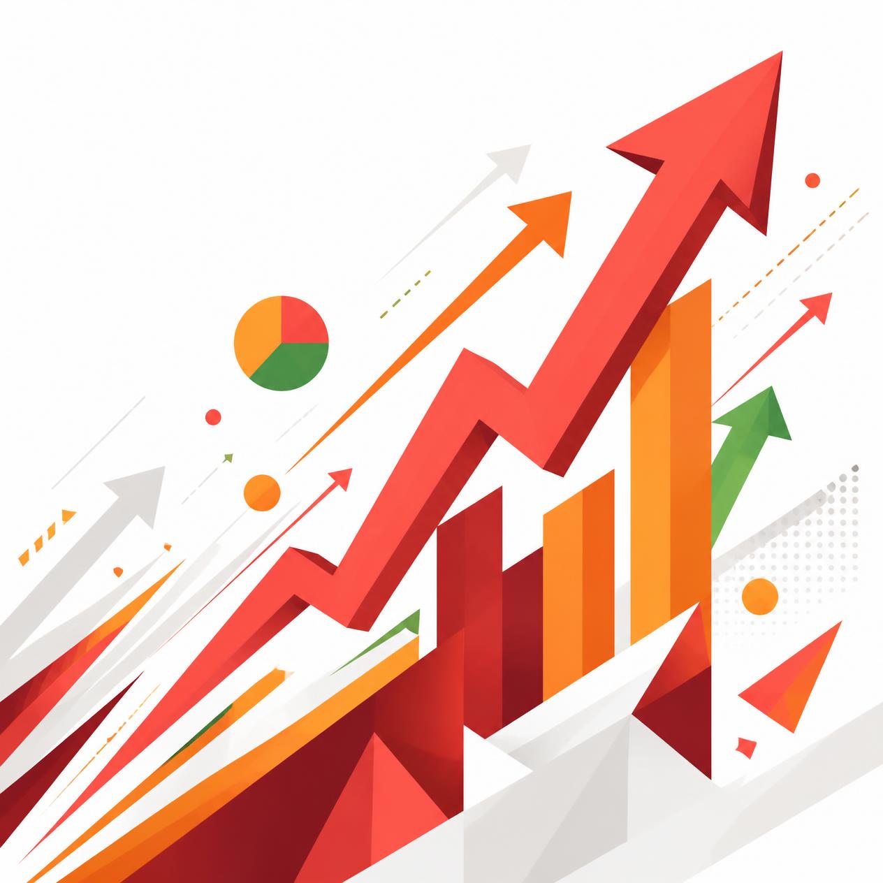 Abstract graphic representing SEO services with upward growth visualization