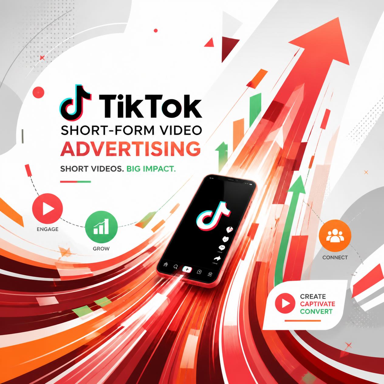 Abstract dynamic motion visual representing TikTok short-form video advertising services