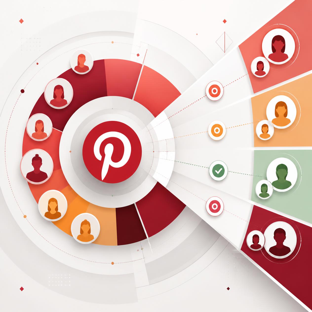 Abstract audience targeting graphic representing Pinterest ad audience segmentation