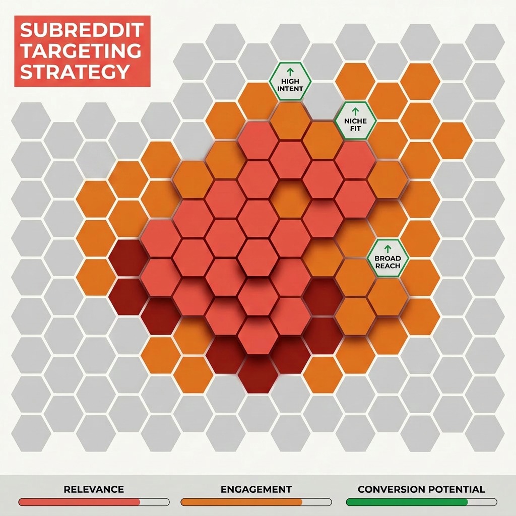 Subreddit community strategy concept for targeted Reddit ad placements
