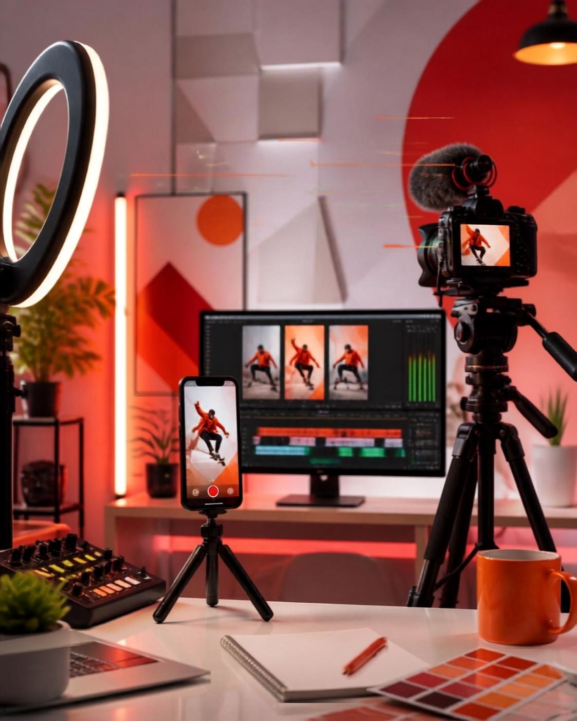 Video advertising production environment for TikTok and short-form social media ad campaigns.