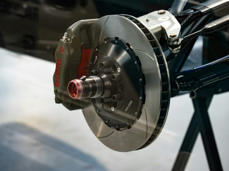 Close-up of a car brake rotor, an auto part with hundreds of vehicle fitment records in an ecommerce catalog
