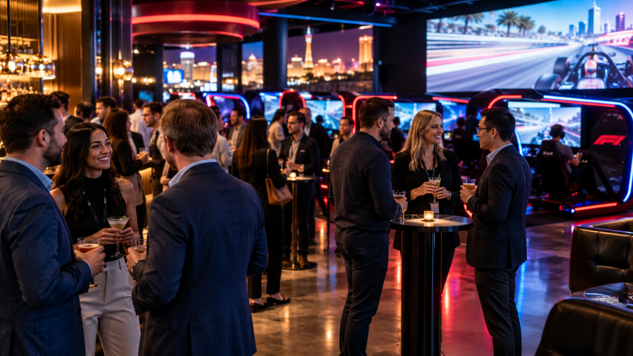 Neon Racing Lounge Social Scene