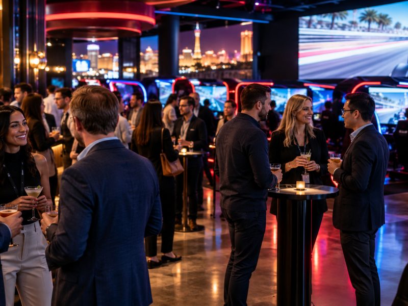 Neon Racing Lounge Social Scene
