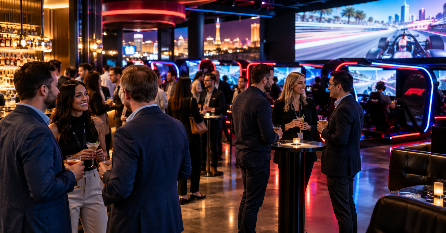 Neon Racing Lounge Social Scene